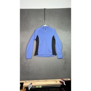 Hind Cycling Jersey‎ Medium Blue Black Long Sleeve Half Zip Pockets Made Canada